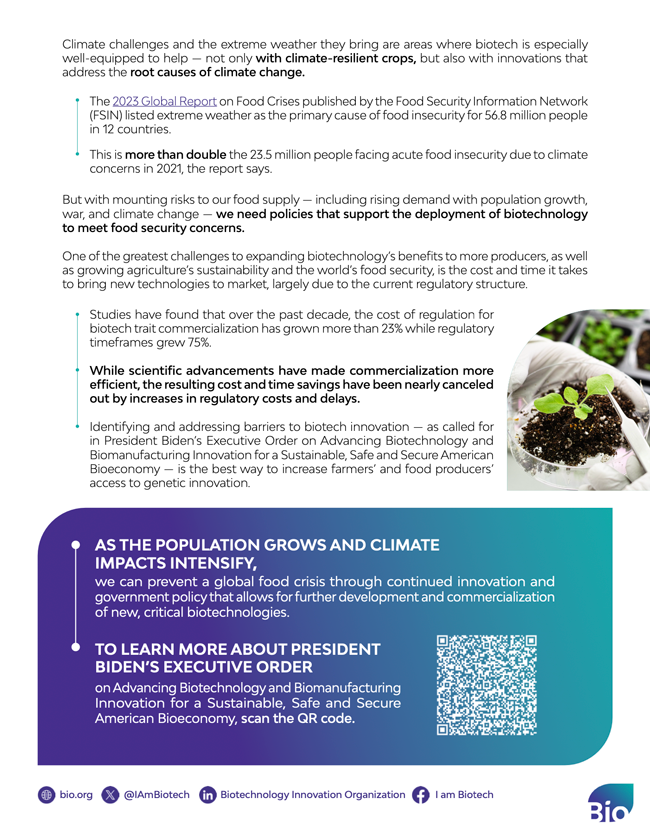 Food Security, Made Possible by Biotechnology
