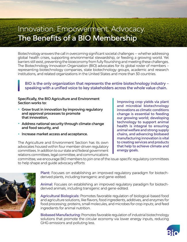 Innovation. Empowerment. Advocacy. The Benefits of a BIO Membership