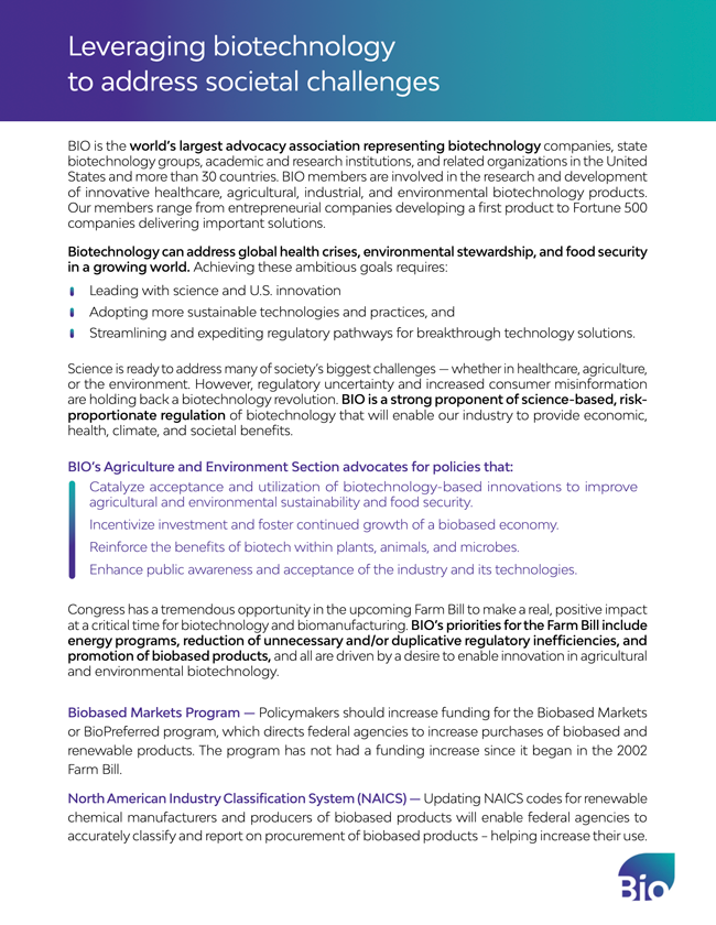 Leveraging biotechnology to address societal challenges